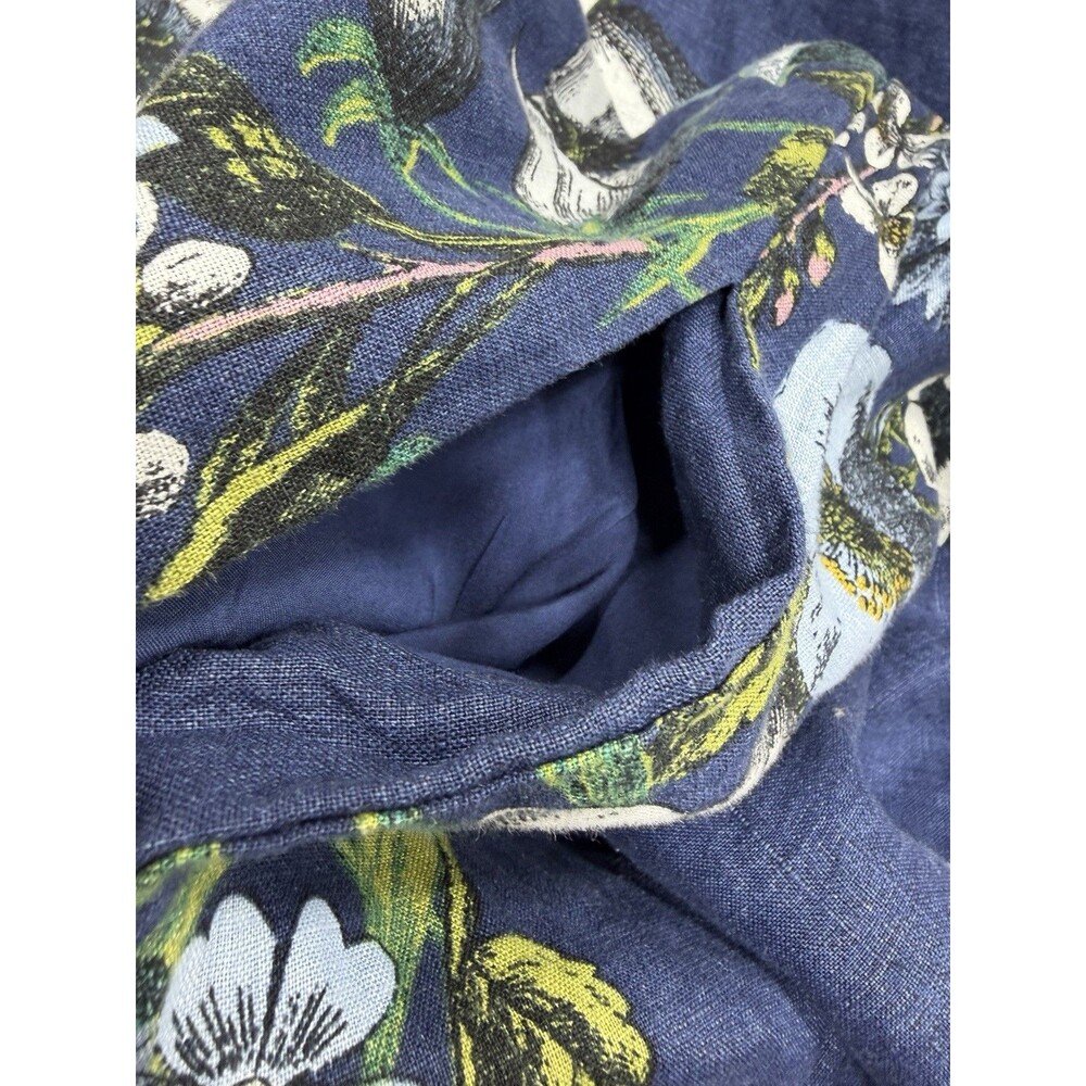 Anthropologie Jumpsuit Somerset Linen Blue Floral Retro Boho Preppy Medium NWT - Picture 12 of 14